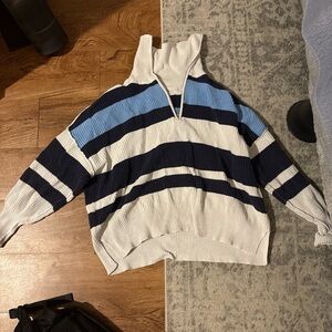 Striped Sweater - Blue and White